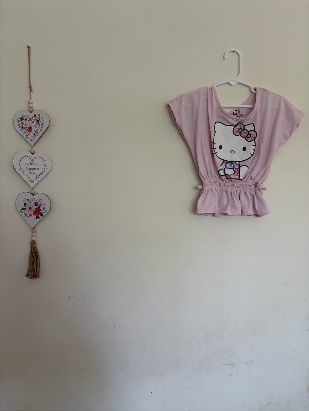 Hello Kitty Rhinestones Bedazzled Pink Sparkly Peplum Cinched Ruffles - Flawed